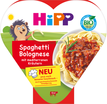HIPP BIO od pokoleń ,danie gotowe, Spaghetti bolognese, 1r.ż.+,przód