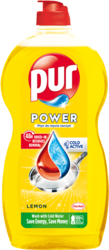 PUR Power ,płyn do mycia naczyń, Lemon Extra,przód