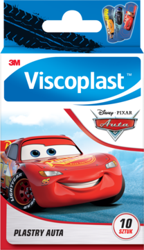 3M VISCOPLAST Auta ,plastry z opatrunkiem dla dzieci, delikatne, oddychające, do skóry wrażliwej,przód