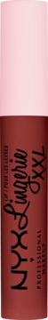 NYX Lingerie XXL matowa pomadka w płynie w odcieniu bordo, pionowy kadr z różowym zamknięciem.