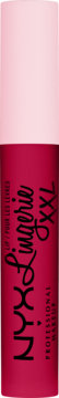 NYX Lingerie XXL liquid lipstick, vertical tube, light pink top, dark pink body with NYX Lingerie XXL text.