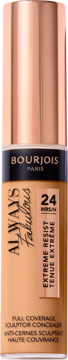 Bourjois Always Fabulous 24H Full Coverage Concealer, beżowa butelka z rose gold, widok z przodu.