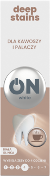 ON White Deep Stains, wybielająca pasta do zębów dla kawoszy i palaczy, wybiela o 4 odcienie.