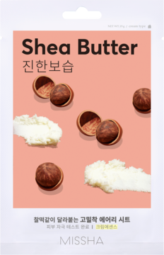 MISSHA Airy Fit ,maska w płachcie, nawilżająco-odżywcza, Shea Butter,przód