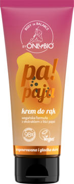HAND IN BALANCE BY ONLYBIO ,krem do rąk, regenerujący, Papaja,przód