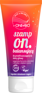 Szampon OnlyBio Szamp On. balansujący do skóry przetłuszczającej się, tubka gradientowa, widok z przodu.