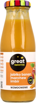 GREAT ,smoothie jabłko-banan-marchew-imbir,przód