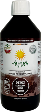 JOY DAY ,koncentrat napoju probiotycznego, kurkuma, imbir, pieprz,przód