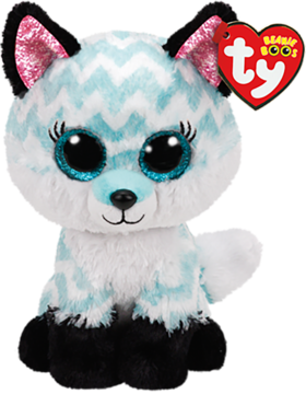 TY BEANIE BOOS ,maskotka pluszowa, Aqua Chevron Fox,przód