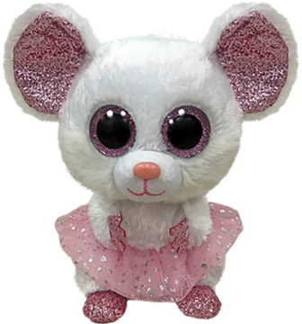 TY BEANIE BOOS ,maskotka pluszowa, White Ballerina Mouse,przód