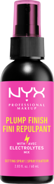 NYX PROFESSIONAL MAKEUP Plump Finish ,utrwalacz do makijażu, w sprayu, z elektrolitami, nawilżający,przód