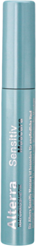 Alterra Sensitiv Mascara w jasnoniebieskim, cylindrycznym opakowaniu, widok z przodu. Idealna dla skóry wrażliwej.