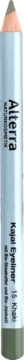 Kredka do oczu Alterra Kajal Eyeliner w odcieniu khaki. Widok z bliska z częściowo widocznym logo.