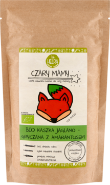 Helpa Czary Mamy Bio kaszka jaglano-gryczana z amarantusem, brązowa eko torba, bez cukru, gotowa w 3 minuty.