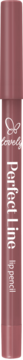 Kredka do ust Lovely Perfect Line, brudny róż, pionowe ujęcie z widocznym logo i nazwą produktu.