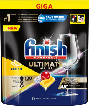 FINISH Ultimate All In 1,kapsułki do zmywarki, Lemon,przód