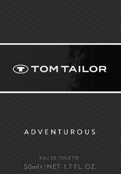 Czarne, prostokątne pudełko Tom Tailor Adventurous 50ml woda toaletowa dla mężczyzn, widok z przodu.