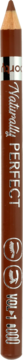 Pionowe zbliżenie brązowej wodoodpornej kredki do oczu Miss Sporty Naturally Perfect 008 Stone Brown.
