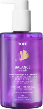 YOPE Balance My Hair ,szampon do włosów, przetłuszczająca się skóra głowy,przód