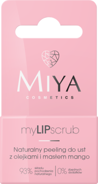 MIYA COSMETICS myLIPscrub ,peeling do ust, naturalny, z olejkami i masłem mango,przód