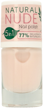 Lakier do paznokci Ados Natural Nude 5w1, beżowy odcień, 77% naturalnych składników, widok z przodu.