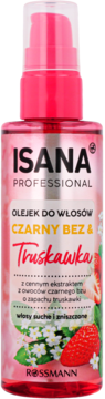 ISANA PROFESSIONAL ,olejek do włosów suchych i zniszczonych, Czarny Bez & Truskawka,przód