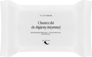 Your KAYA białe opakowanie chusteczek do higieny intymnej, 20 sztuk, biodegradowalne i spłukiwalne.