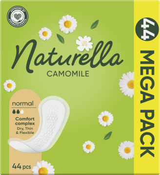 Naturella Camomile normal, zapachowe wkładki higieniczne, 44 szt, zielono-żółte opakowanie Mega Pack.