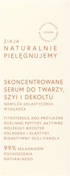 ZIAJA Naturalnie Pielęgnujemy ,serum do twarzy, skoncentrowane, nawilżające, uelastyczniające,przód