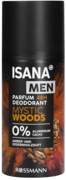 ISANA MEN ,dezodorant w spray'u, Mystic Woods,przód