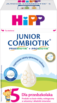 HIPP Junior Combiotik ,produkt na bazie mleka dla przedszkolaka po 2,5 roku, 5,przód