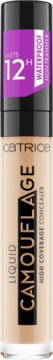 Catrice Liquid Camouflage korektor 036 Hazelnut Beige. Beżowa tubka, czarna nakrętka, etykieta 12H waterproof.