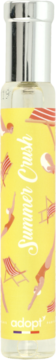 Adopt' Summer Crush woda perfumowana, owocowa, w szklanej butelce z żółtą etykietą i letnimi ilustracjami.