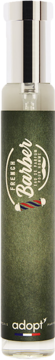 Adopt' French Barber woda perfumowana, butelka z zieloną etykietą i białym napisem, widok z przodu.