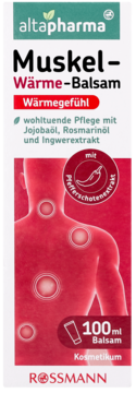 Altapharma Maść rozgrzewająca 100ml w białym pudełku z zielonym topem, czerwoną sylwetką i papryczką chili.