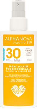 ALPHANOVA Organic Sun Classic,spray przeciwsłoneczny do twarzy i ciała, wodoodporny, SPF 30,przód