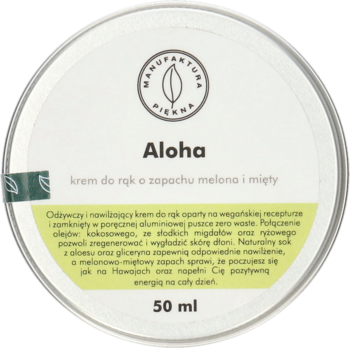 MANUFAKTURA PIĘKNA Aloha ,krem do rąk o zapachu melona i mięty,przód