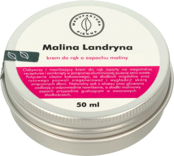 MANUFAKTURA PIĘKNA Malina Landryna ,krem do rąk o zapachu maliny,przód