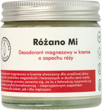 MANUFAKTURA PIĘKNA Różano Mi ,dezodorant w kremie, magnezowy, o zapachu róży,przód