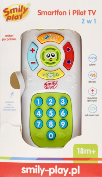 SMILY PLAY ,zabawka rozwijająca, Smartfon i Pilot TV, 2w1, 18m+,przód