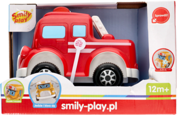 SMILY PLAY ,zabawka, Wóz strażacki, naciśnij i jedź, 12m+,przód