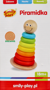 SMILY PLAY ,zabawka rozwijająca, Piramidka, 18m+,przód