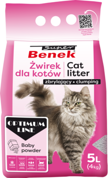 SUPER BENEK Optimum Line ,żwirek zbrylający dla kotów,przód