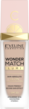 EVELINE COSMETICS Wonder Match Lumi,podkład do twarzy, rozświetlający, nr 15 Neutral,przód