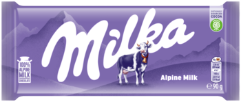 MILKA Alpine Milk ,czekolada mleczna z mleka alpejskiego,przód