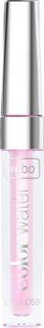 Półprzezroczysty błyszczyk W.BO Color Water, reagujący na pH, w tubce z metaliczną nakrętką, widok z przodu.