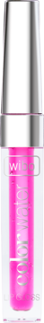 Różowy błyszczyk Wibo Color Water w przezroczystej tubce ze srebrną nakrętką, widok z przodu.