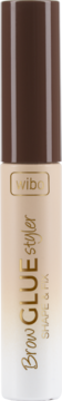 WIBO Brow Glue Styler Shape & Fix, beżowy klej do brwi z brązową nakrętką, widok z przodu.