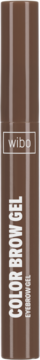 WIBO Color Brow Gel w brązowej, podłużnej tubce. Widok z przodu, białe napisy, do koloryzacji brwi.