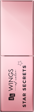 Pomadka Star Secrets semi-matte w różowozłotym etui z napisem Wings of Color i gwiazdką, widok z przodu.